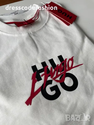 Мъжка тениска в бял цвят Hugo Boss, снимка 3 - Тениски - 48777409