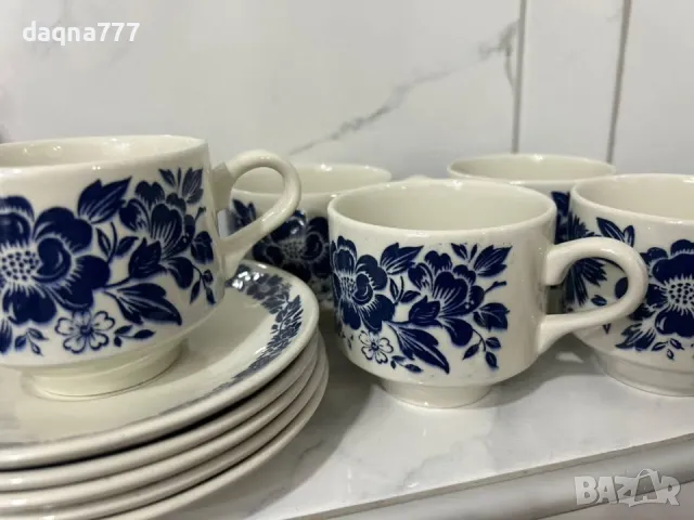 Реколта от 1970 г. на Broadhurst „Garland“ дуо от чаша, чинийка за чай / Broadhurst Ironstone / син, снимка 2 - Сервизи - 50419725