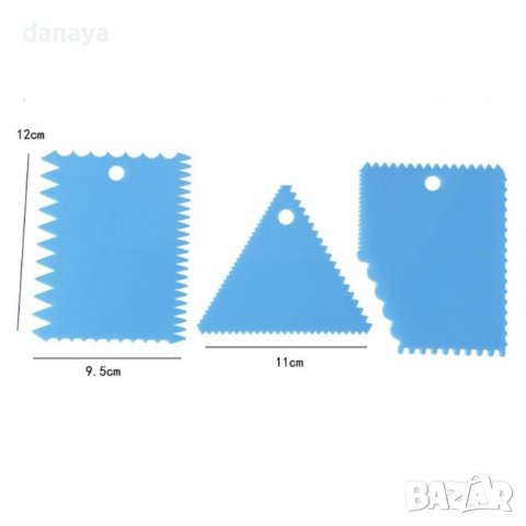3359 Комплект сладкарски шпатули за декорация и заглаждане на торти, 3 броя, снимка 4 - Прибори за хранене, готвене и сервиране - 40454214