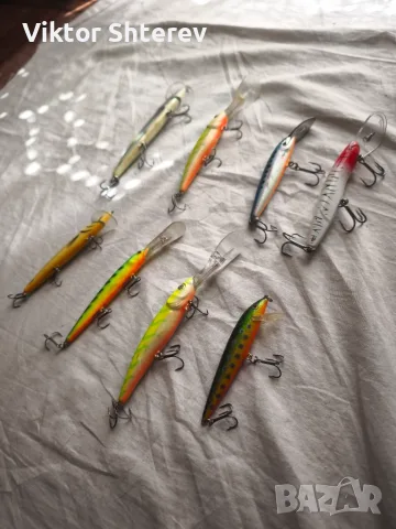 Комплект 8 бр. воблери – 4x Salmo, 3x Rapala, 1x Halco, снимка 3 - Такъми - 55978495