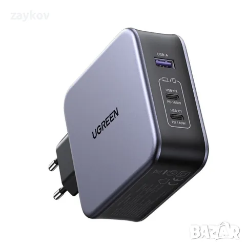 Ugreen Nexode GaN Fast Wall Charger 140W - захранване за ел. мрежа за лаптопи, смартфони , снимка 1 - Оригинални зарядни - 47698349