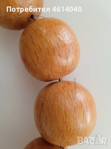 Гердан дървен с мънисто диаметър 28 мм, снимка 2 - Колиета, медальони, синджири - 52375440