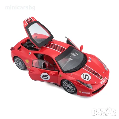 Метални колички Ferrari 458 Challenge №5 – 1:24, снимка 2 - Колекции - 55983901