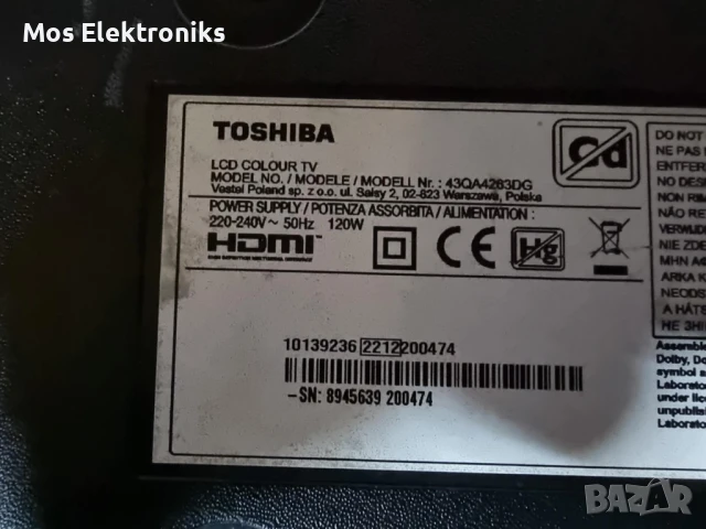 Телевизор на части - TOSHIBA 43qa4263dg, снимка 5 - Части и Платки - 50691955