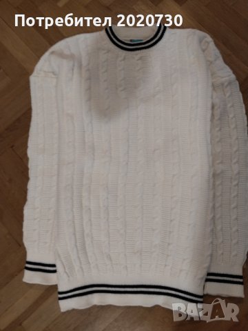 Пуловер унисекс фабрично плетиво бял , снимка 5 - Пуловери - 44293450