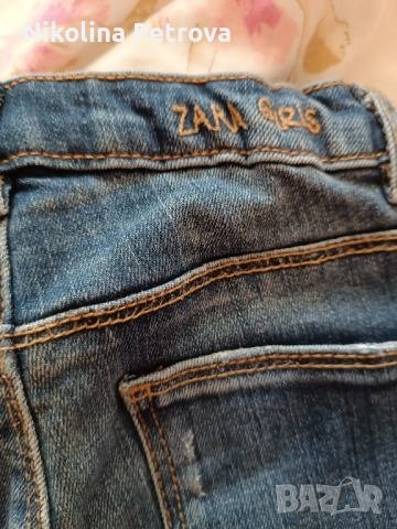 Детски момичешки дънки Zara, снимка 4 - Детски панталони и дънки - 44740692