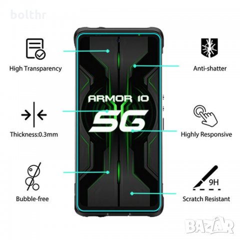 СТЪКЛЕН СКРИЙН ПРОТЕКТОР ЗА ULEFONE ARMOR 10, снимка 3 - Фолия, протектори - 31341195