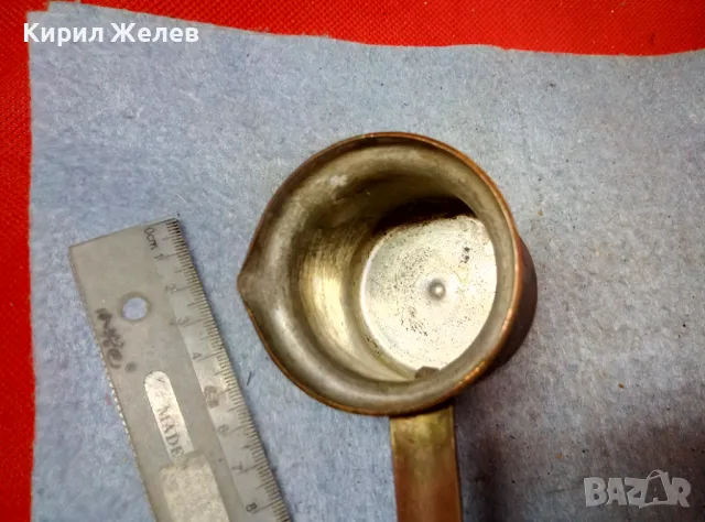 Старо МАЛКО МЕДНО ДЖЕЗВЕ За КАФЕ КОВАНА МЕД ТРАДИЦИОННА РЪЧНА ИЗРАБОТКА 47825, снимка 2 - Антикварни и старинни предмети - 47694981