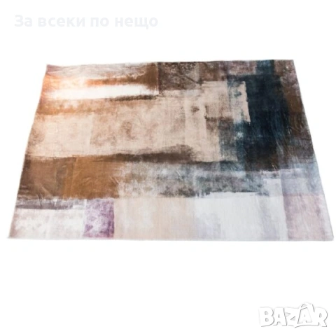 Модерен щампован килим кафяво-бял от полиестер – 120×180 / 160×230 см Код P2168