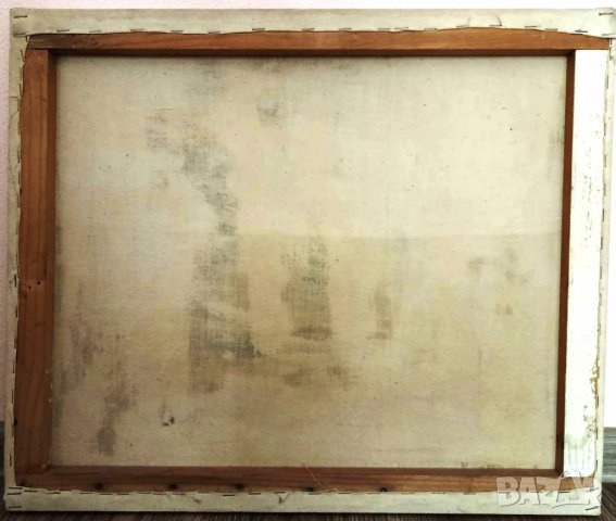 ПРОДАВАМ СТАРА МАСЛЕНА КАРТИНА - ЕСЕНЕН ПЕЙЗАЖ/РЕКА С ЛОДКИ , снимка 3 - Картини - 39716822