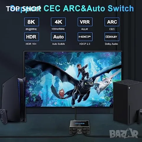 Нов Аудио конвертор HDMI към HDMI SPDIF/4K 120Hz HDMI 2., снимка 3 - Друга електроника - 49457975