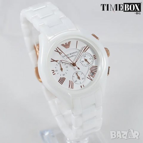 Emporio Armani AR1417 Ceramica Chronograph. Нов дамски часовник, снимка 3 - Дамски - 38833531