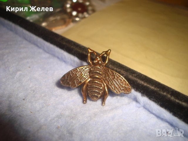 ФИГУРАЛНА БРОНЗИРАНА АРТ ДЕКО АПЛИКАЦИЯ ПЧЕЛА от НЕРЪЖДАЕМА СТОМАНА за НАКИТ УКРАСА ДЕКОРАЦИЯ 29118