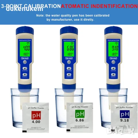 НОВ! PH тестер 5 в 1 pH, TDS, EC, съдържание на сол, температура, снимка 5 - Друга електроника - 48676072