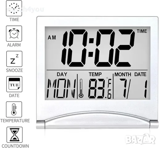 НОВ ЕЛЕКТРОНЕН НАСТОЛЕН ЧАСОВНИК.LCD ДИГИТАЛНИ ЧАСОВНИЦИ С ТЕМПЕРАТУРА КАЛЕНДАР.DIGITALEN CHASOWNIK, снимка 4 - Друга електроника - 34676440