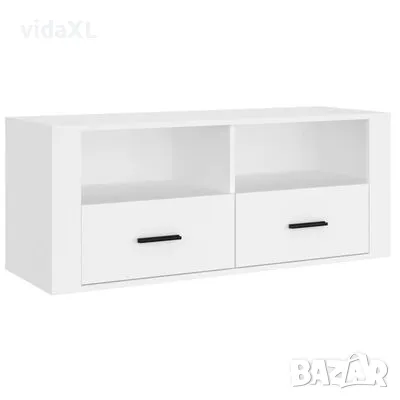 vidaXL ТB шкаф, бял, 100x35x40 см, инженерно дърво(SKU:816808, снимка 1 - Шкафове - 47970471