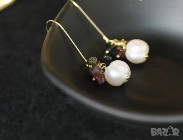 Обици с естествени перли - бутикови, снимка 3 - Обеци - 31810794