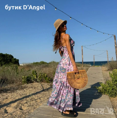 Разкошна дълга рокля с флорален принт, снимка 4 - Рокли - 51100600