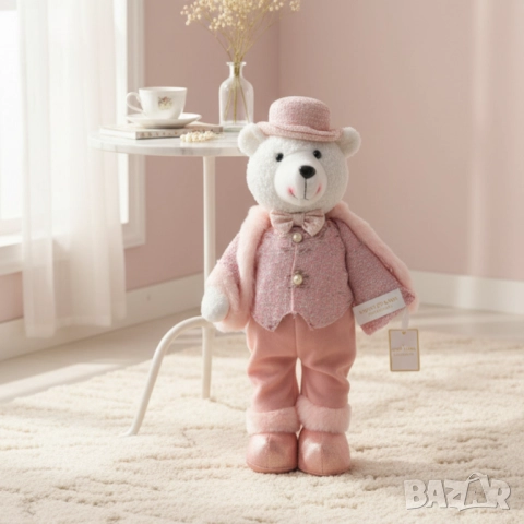 Плюшено мече с празничен тоалет – стилна декорация за дом, офис и подарък, снимка 5 - Други стоки за дома - 52134250