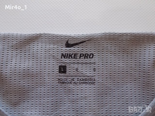 Тениска nike pro найк потник блуза оригинал спорт фитнес крос мъжка L, снимка 5 - Тениски - 40057922