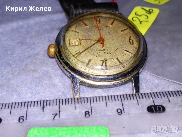 ПОЛЕТ 17 КАМЪКА Стар РУСКИ КОЛЕКЦИОНЕРСКИ СССР МЪЖКИ МЕХАНИЧЕН ЧАСОВНИК с КОЖЕНА КАИШКА 35324, снимка 4 - Антикварни и старинни предмети - 39892623