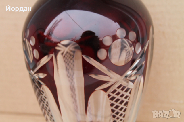 Чешка ваза  кристал Бохемия, снимка 5 - Антикварни и старинни предмети - 44558588