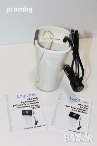 зарядно за кола, чаша, USB, поставка за телефон, LogiLink, Германия, снимка 12 - Аксесоари и консумативи - 47739422