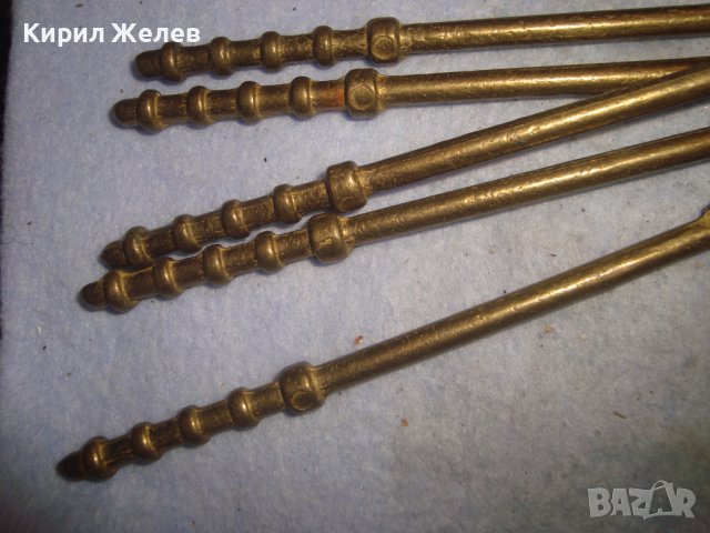 ЛОТ ПЕТ СТАРИ МАСИВНИ КОКТЕЙЛНИ БРОНЗОВИ ЛЪЖИЧКИ РЕДКИ за КОЛЕКЦИЯ ДЕКОРАЦИЯ ПОЛЗВАНЕ 30964, снимка 5 - Колекции - 38127320