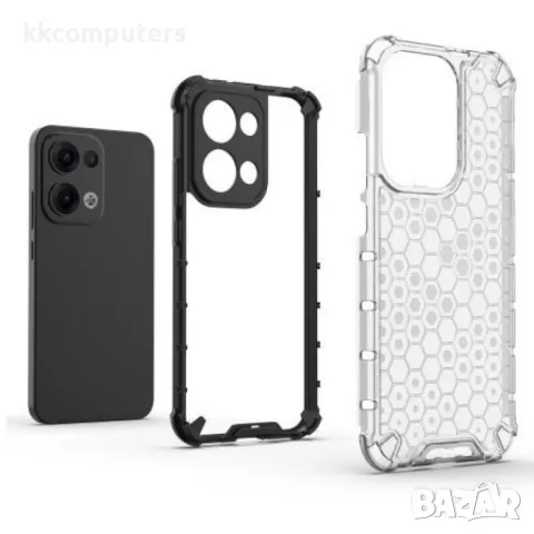 Oppo Reno13 5G Силиконов Калъф Honeycomb TPU и Протектор, снимка 10 - Калъфи, кейсове - 49890966