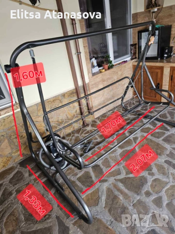 Градинска триместна люлка с функция легло, снимка 5 - Градински мебели, декорация  - 53044642