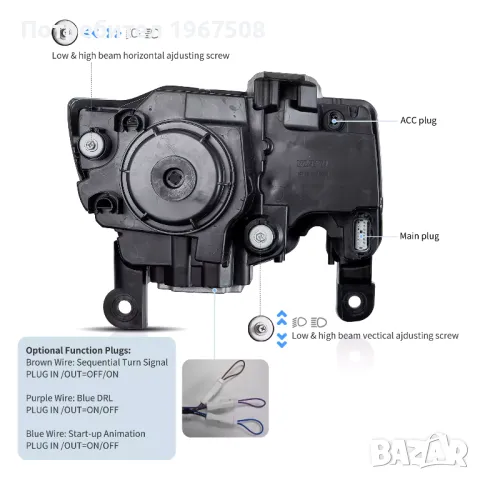 Комплект LED фарове за Grand Cherokee WK2 2014- с начална анимация сиви и черни, снимка 6 - Части - 49167996