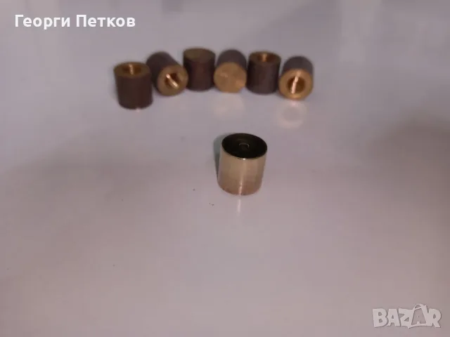 Декоративно месингово "цилиндърче" ф10х10 мм., снимка 3 - Други - 55710940