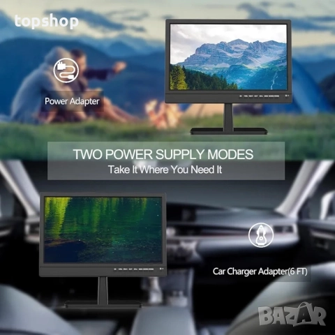 Портативен телевизор 14” DVBT-2 с USB и VGA за бус, кола камион, кемпер  ..., снимка 9 - Телевизори - 51637899
