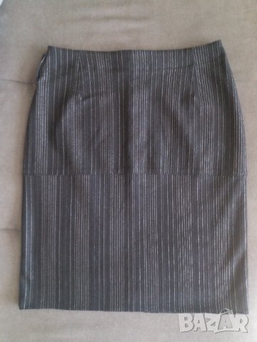 Дамска черна пола със сребристи ивици, снимка 4 - Поли - 36766058