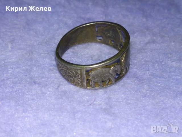 СТАРИНЕН СРЕБЪРЕН РЯДЪК ПРЪСТЕН с 3 СЛОНЧЕТА ОКСИДИРАНО СРЕБРО IXAC 925 АВТОРСКА РЪЧНА РАБОТА 40001, снимка 9 - Антикварни и старинни предмети - 42762987