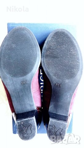 Caprice нови дамски кожени обувки, винено червени с ток, Немски №38,5, снимка 12 - Дамски обувки на ток - 29224797