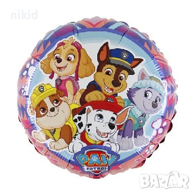 всички кучета Paw Pes Patrol Пес Патрул кръгъл фолио фолиев балон хелий или въздух парти рожден ден