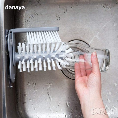 2315 Двойна четка за миене на стъклени чаши с вакуум, снимка 3 - Мопове, кофи, четки и метли - 33824150