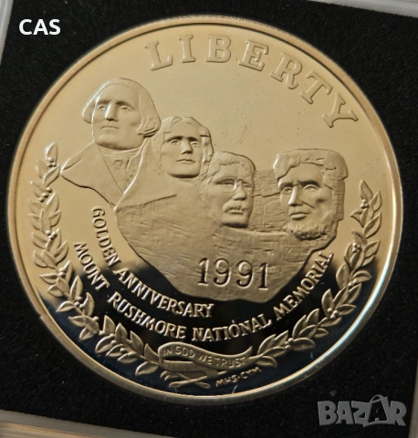 1 Долар 1991 САЩ -  сребро, снимка 3 - Нумизматика и бонистика - 54347390