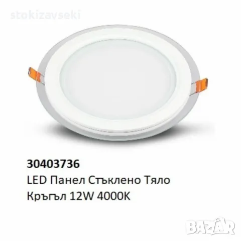 LED панел със стъклено тяло – 6W, 12W, 18W (4000K/7000K), снимка 4 - Лед осветление - 48904632