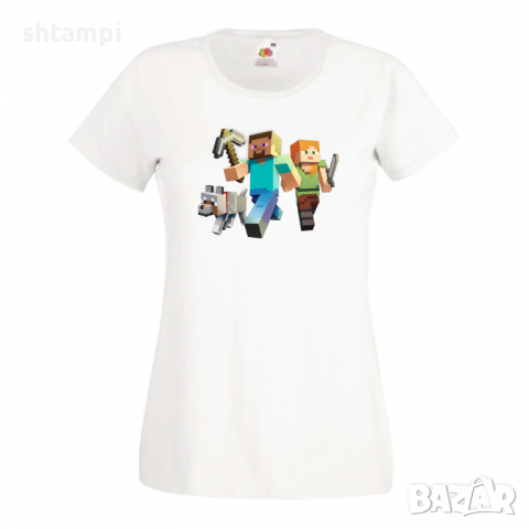 Дамска тениска Minecraft 1 майнкрафт Minecraft,Игра,Забавление,подарък,Изненада,Рожден Ден.