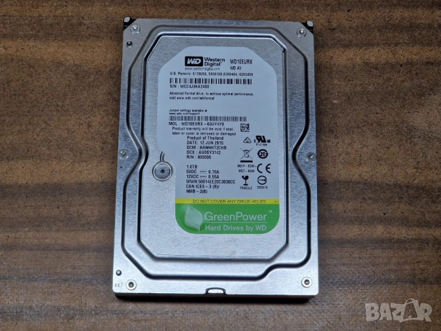1TB DVR камери 1000GB хард диск за видеонаблюдение DVR или PC тествани WD Green WD10EURX