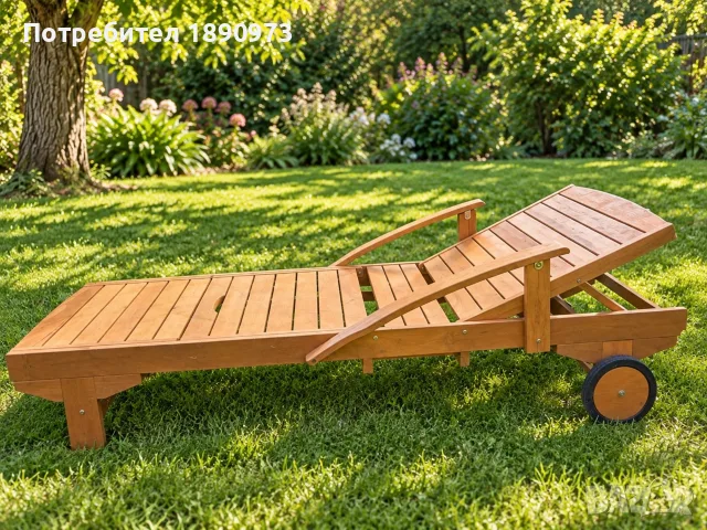 продавам дървен шезлонг, снимка 3 - Градински мебели, декорация  - 56328058
