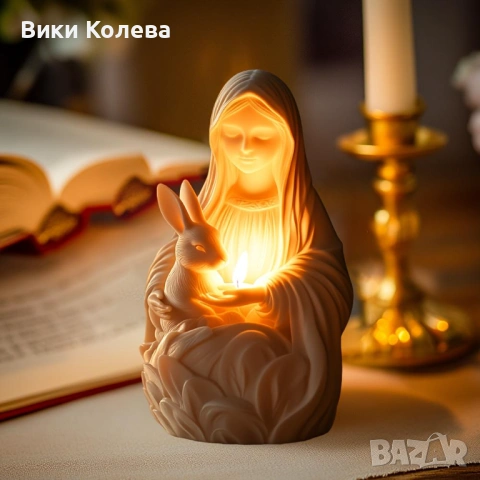 Силиконов молд Дева Мария със зайче и Исус Христос, снимка 3 - Форми - 53892391