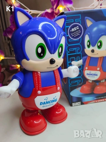 Интерактивен Ходещ и Повтарящ Соник с Музика и Светлина, интерактивна играчка Sonic Таралежа, снимка 2 - Музикални играчки - 54192742