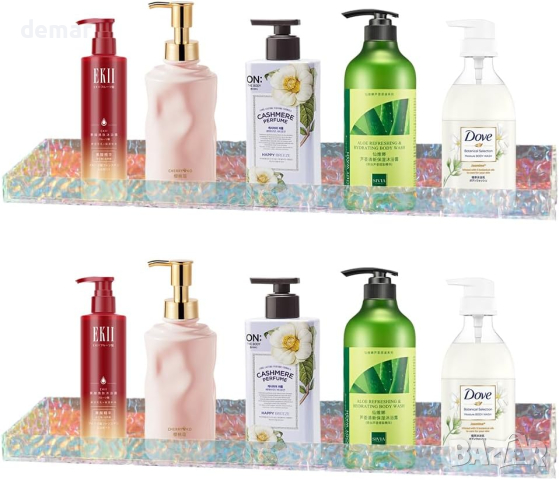 Cityjoy Акрилни стенни рафтове органайзер за баня, детска стая - 2 броя