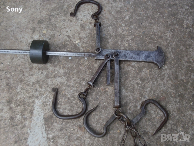 Стар кантар- паланца с топуз и ченгели., снимка 6 - Антикварни и старинни предмети - 52511599