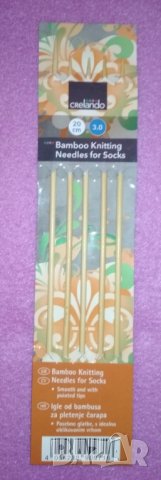 Бамбукови куки за плетене на чорапи 3 мм, дължина 20 см.