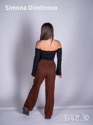 Панталон- плетиво- кафяв, снимка 2 - Панталони - 52660260