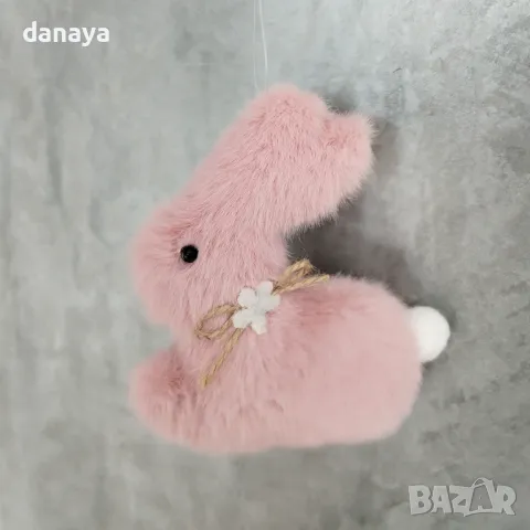 5783 Висяща великденска украса Пухкаво зайче, 9 см, снимка 3 - Декорация за дома - 49420067